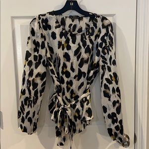 Cheetah tie waist top